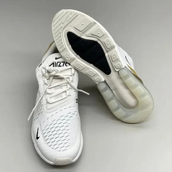 NIKE W Air Max 270 Foam Insole Mesh Sneakers Women's Sz 7 White Gold DZ77736 001 - Picture 7 of 12